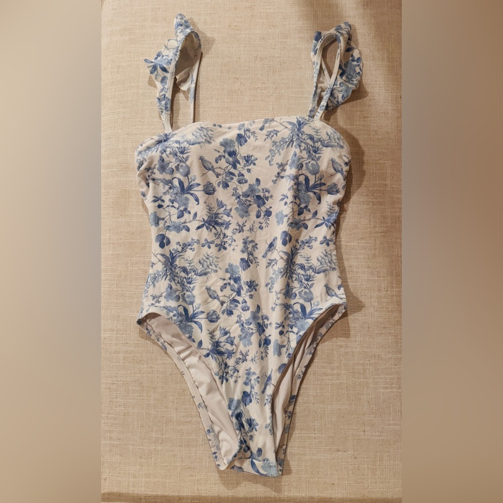 ANTONIO MELANI Blue Floral Women's One Piece Swimsuit